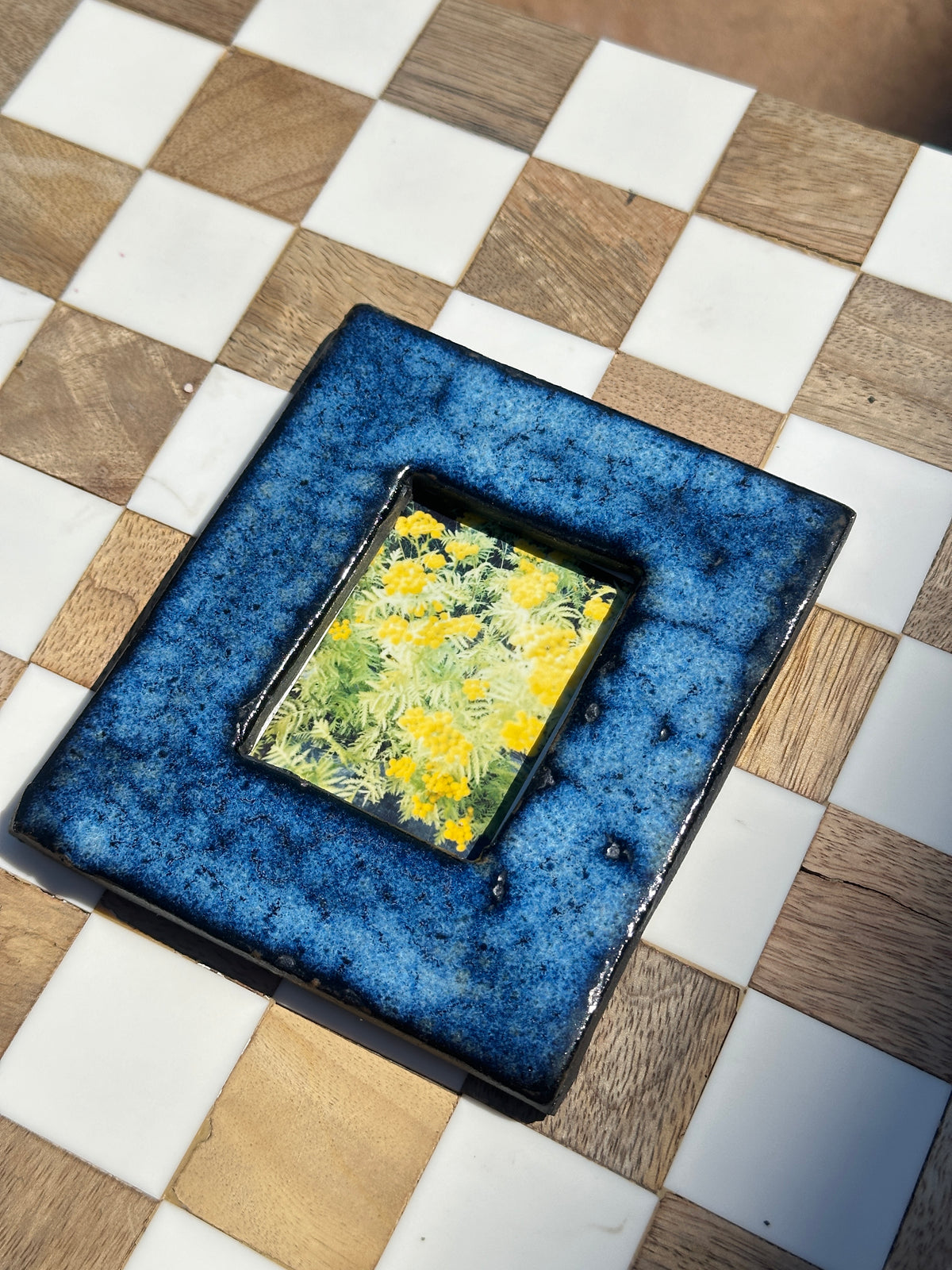 Handmade Ceramic Instax Mini Photo Frame - Blue No. 1