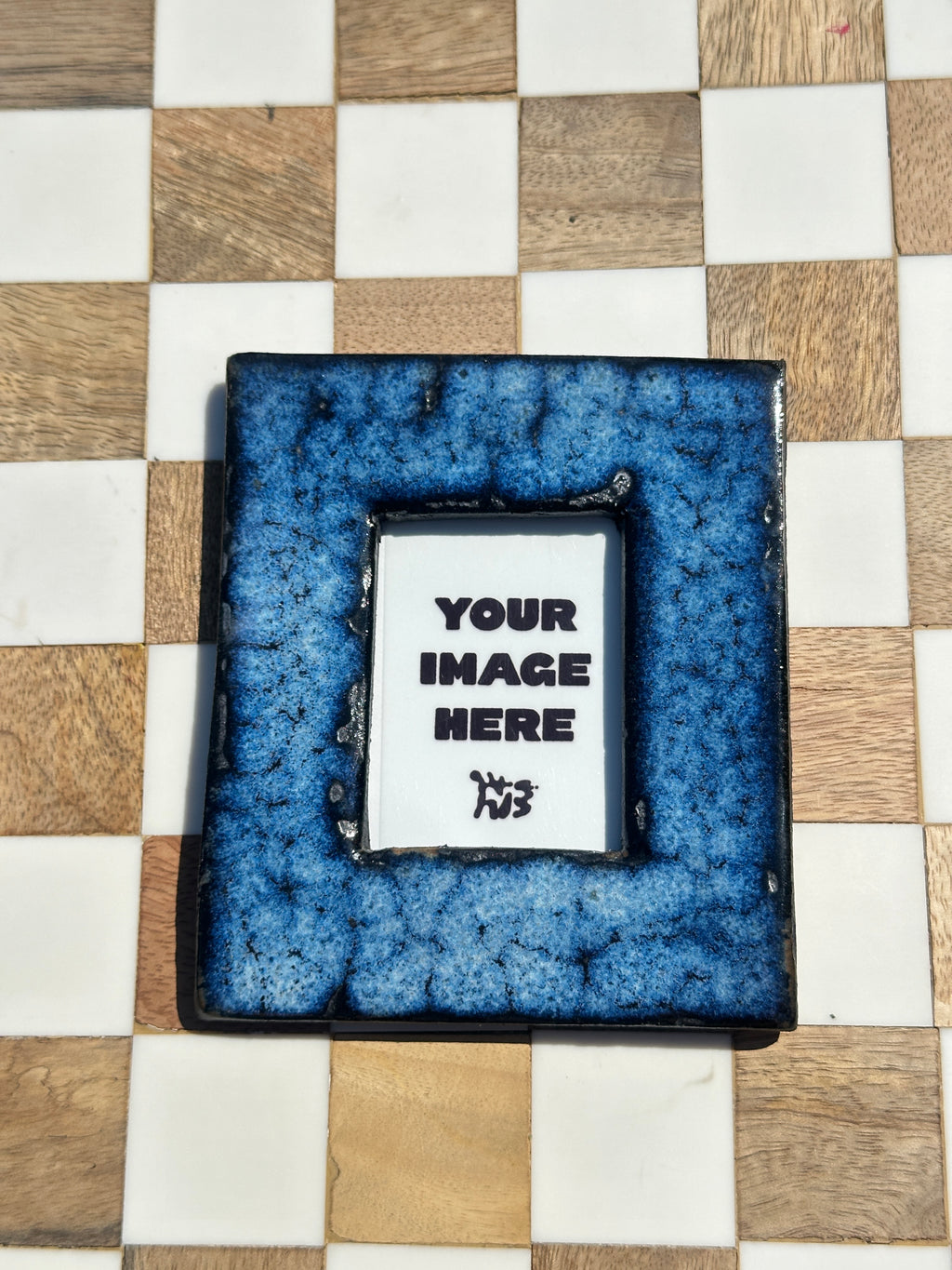 Handmade Ceramic Instax Mini Photo Frame - Blue No. 2