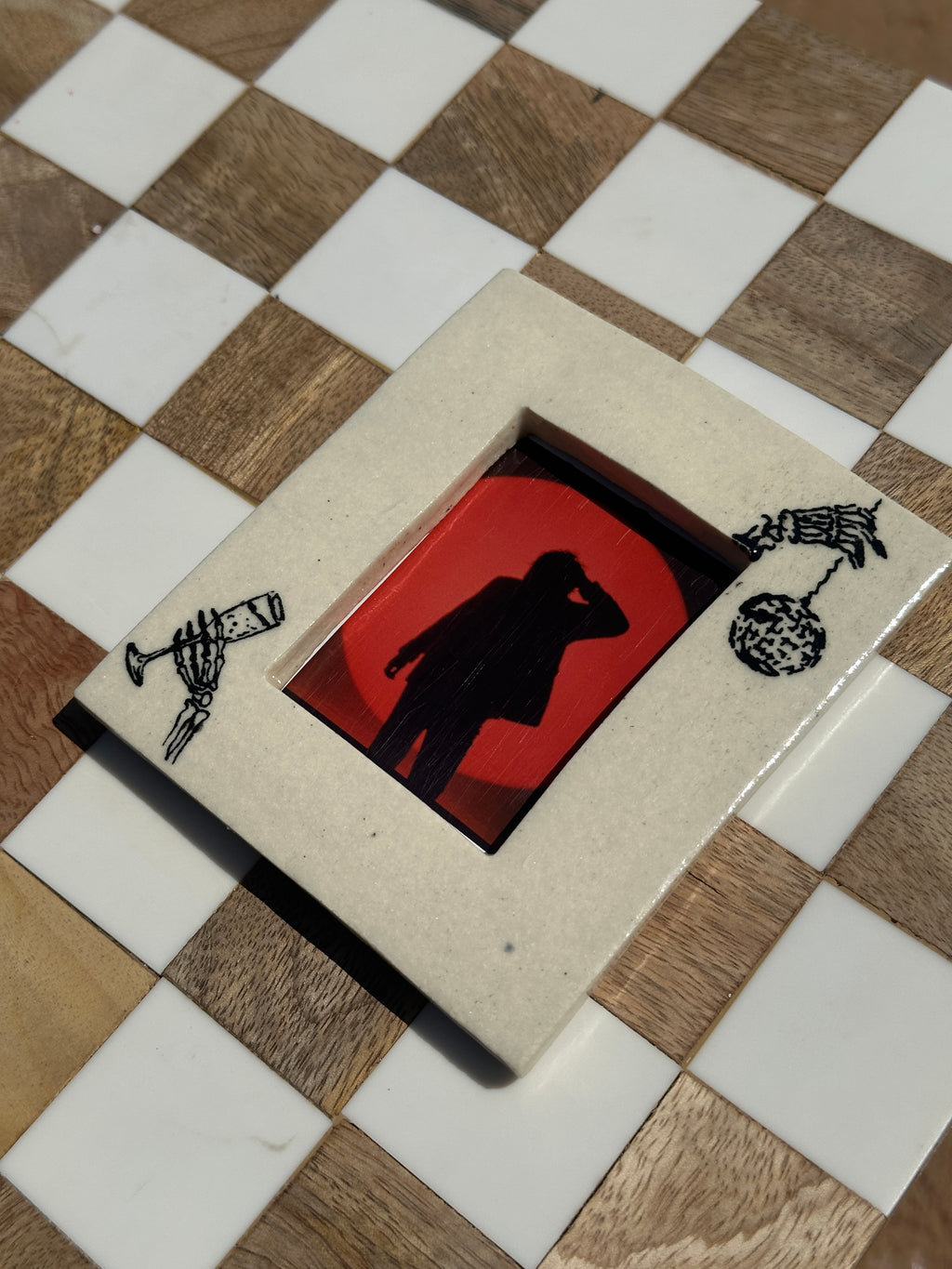 Handmade Ceramic Instax Frame - Halloween Decor - Free Instax Print