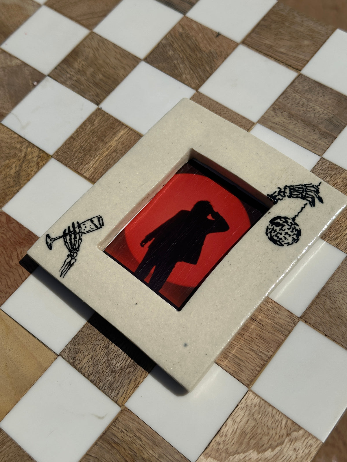Handmade Ceramic Instax Frame - Halloween Decor - Free Instax Print