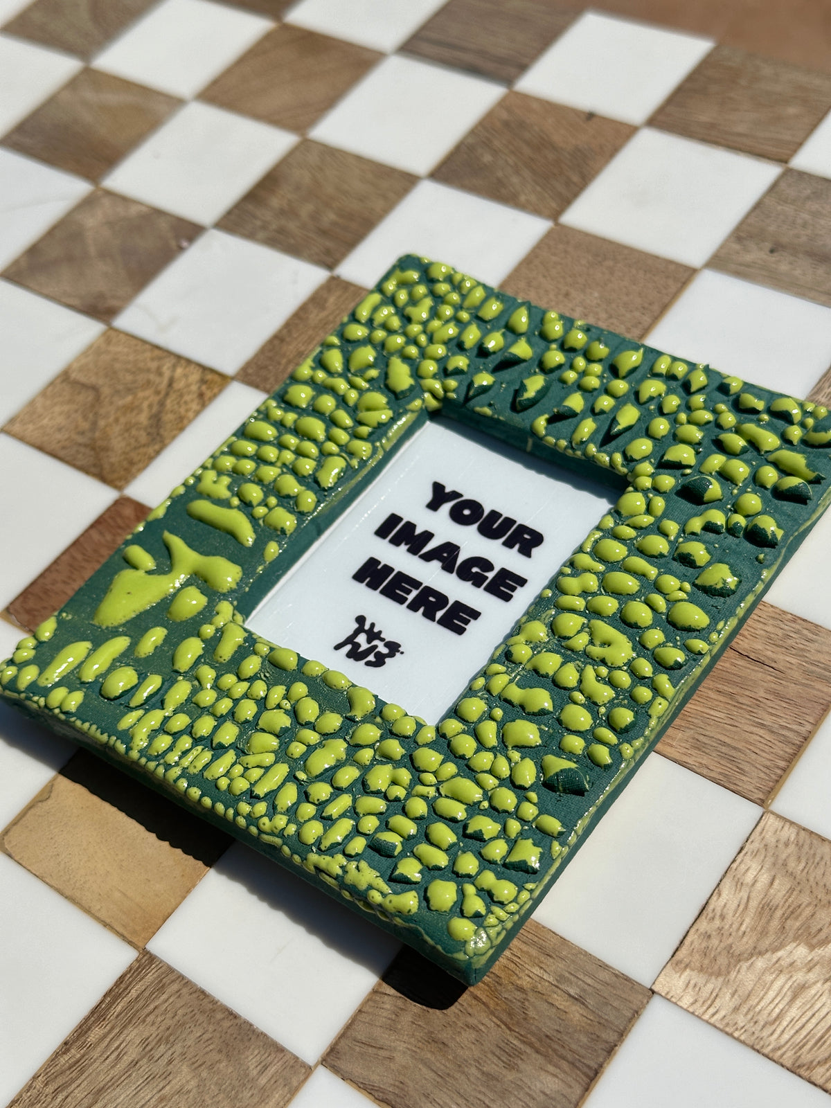 Handmade Ceramic Instax Frame - Mini Instax - Molten Lime Green