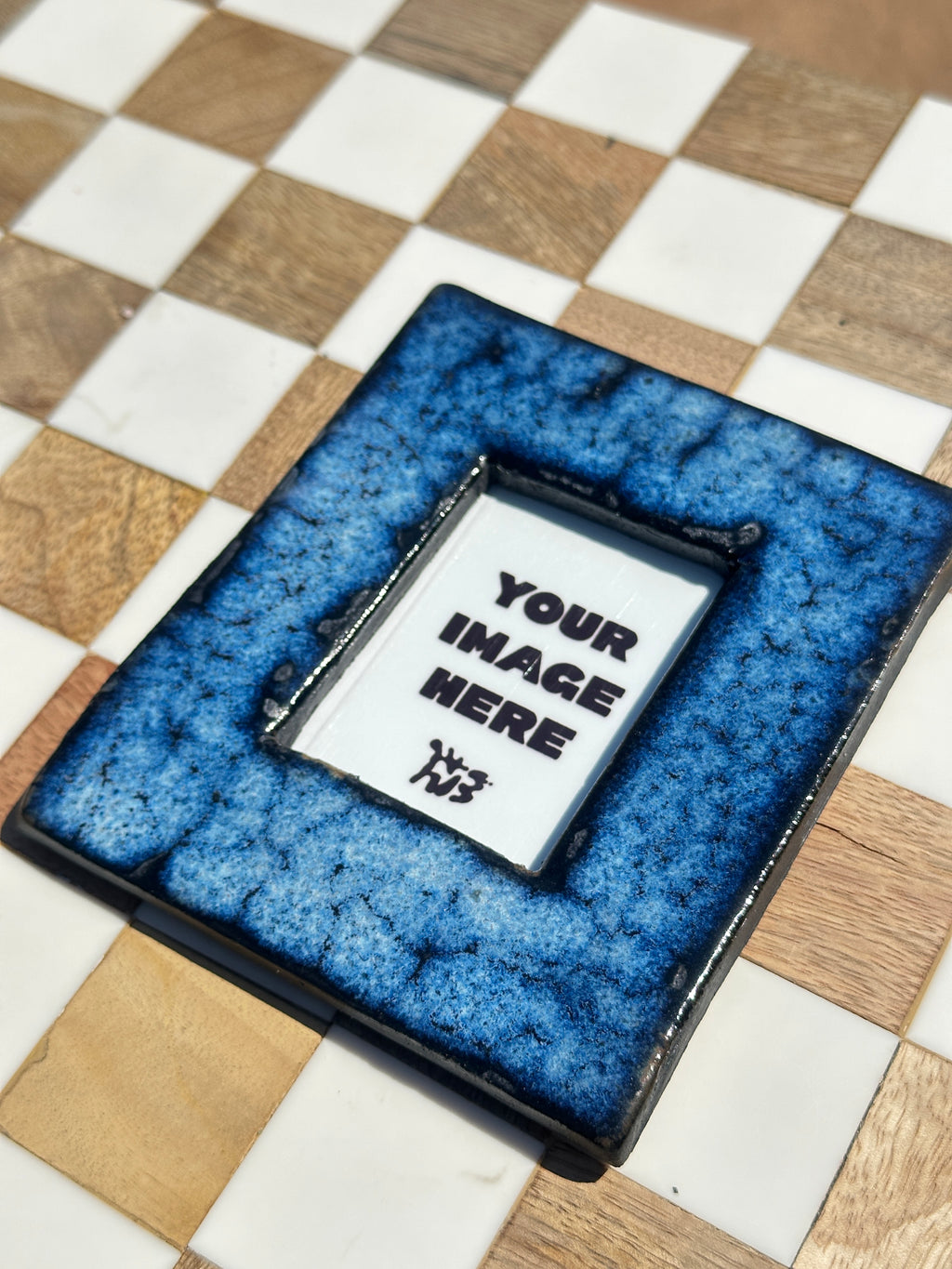 Handmade Ceramic Instax Mini Photo Frame - Blue No. 2