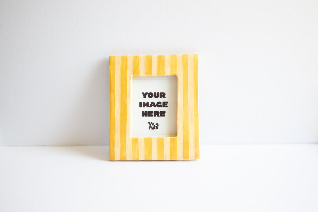 Handmade Ceramic Instax Mini Frame - Yellow Stripes No. 2