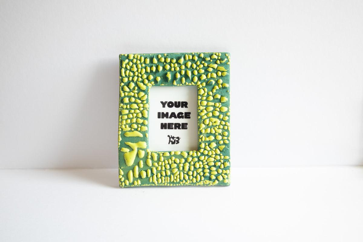 Handmade Ceramic Instax Frame - Mini Instax - Molten Lime Green