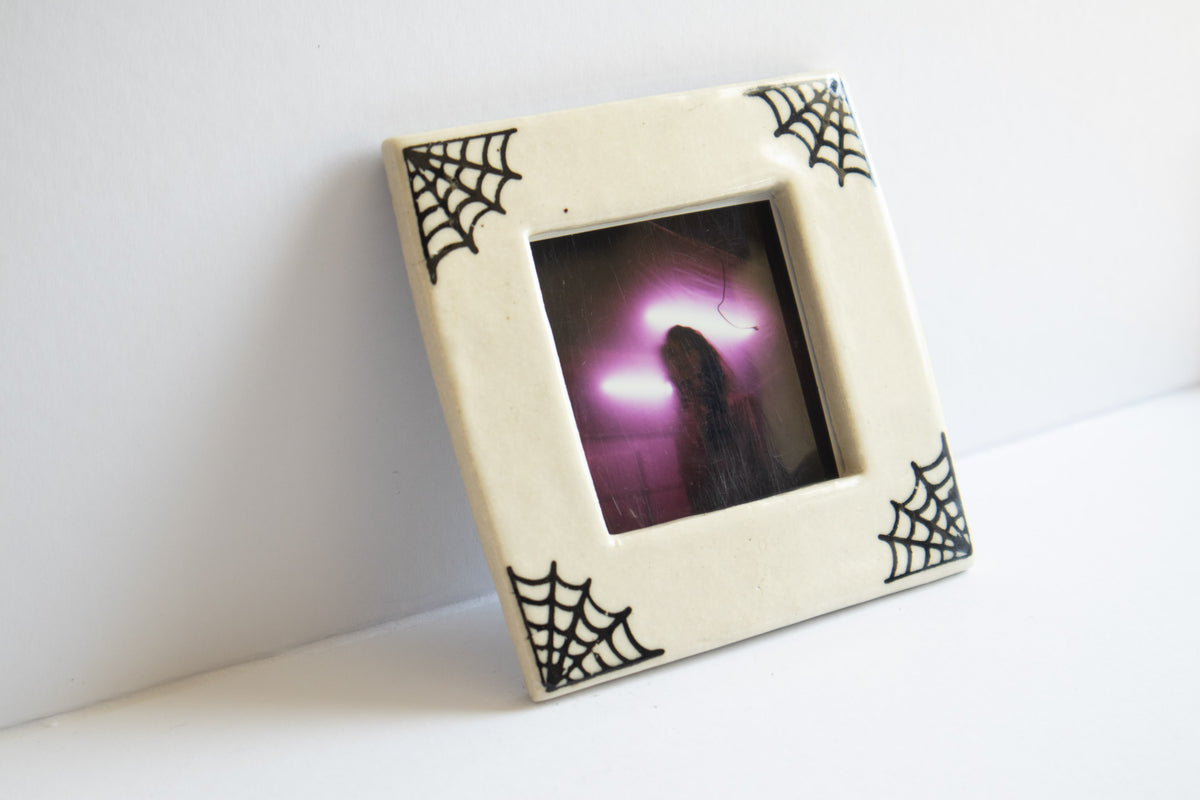 SQUARE - Handmade Ceramic Instax Frame - Spider Webs
