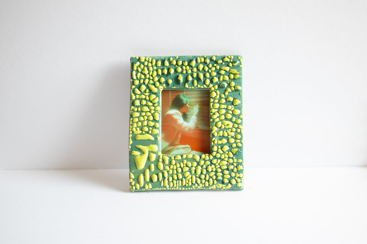 Handmade Ceramic Instax Frame - Mini Instax - Molten Lime Green