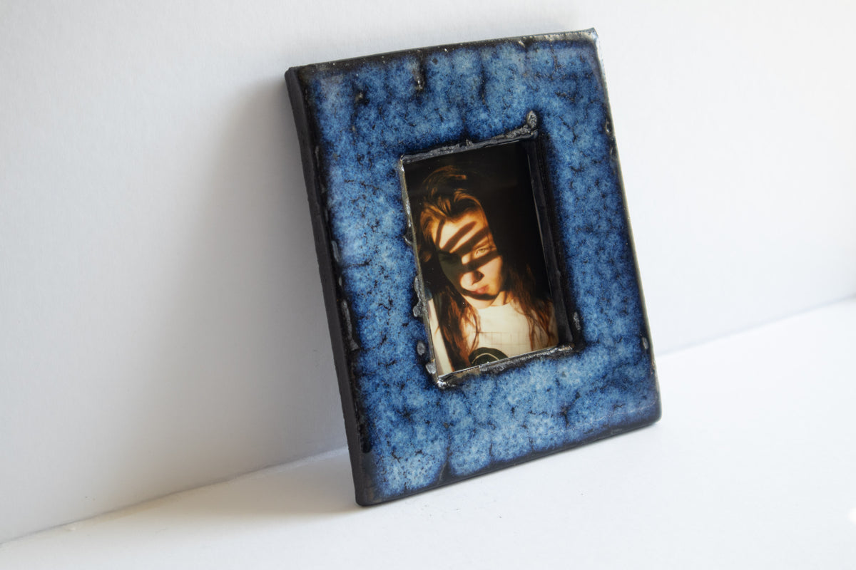 Handmade Ceramic Instax Mini Photo Frame - Blue No. 2