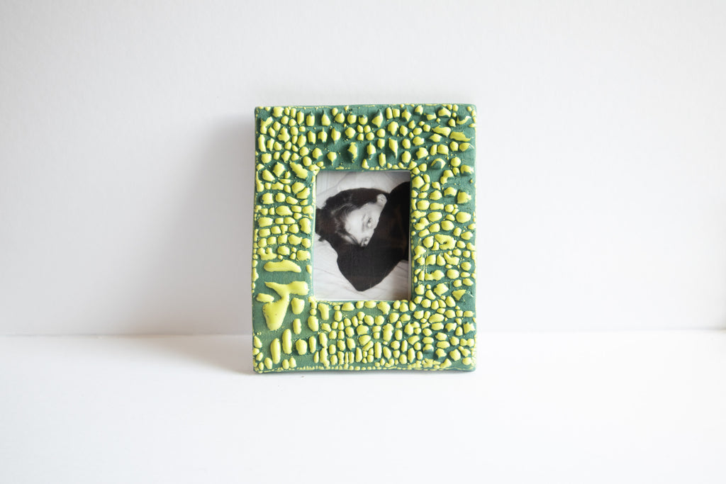 Handmade Ceramic Instax Frame - Mini Instax - Molten Lime Green