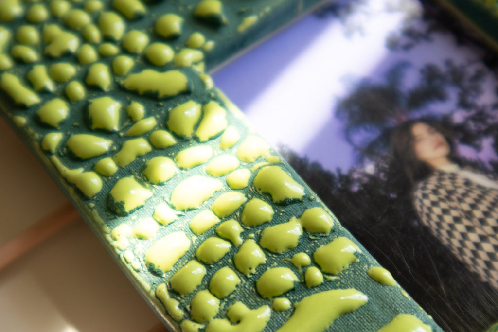 Handmade Ceramic Instax Frame - Mini Instax - Molten Lime Green