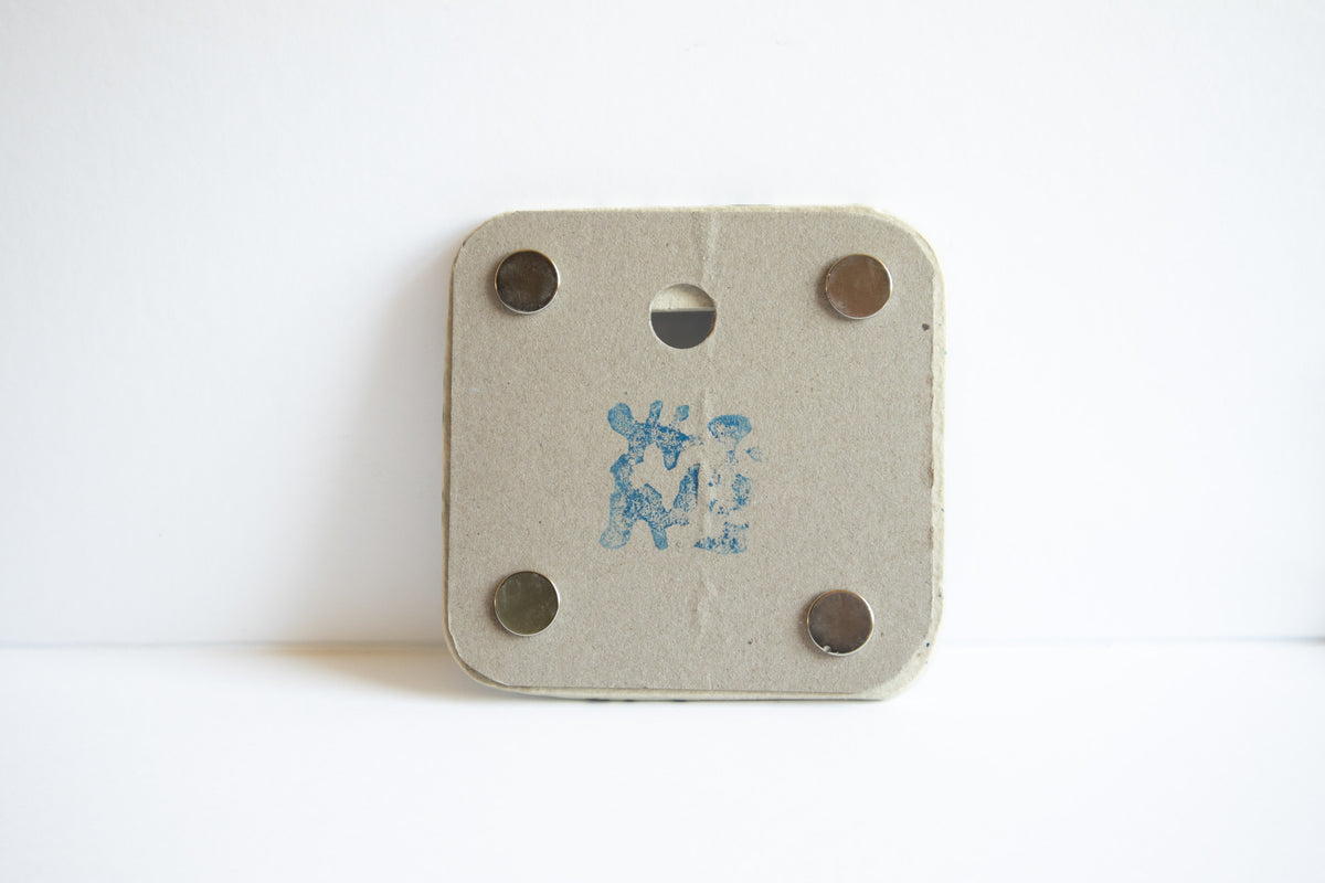 SQUARE - Handmade Ceramic Instax Frame - Rounded Corners - Blue Splatters