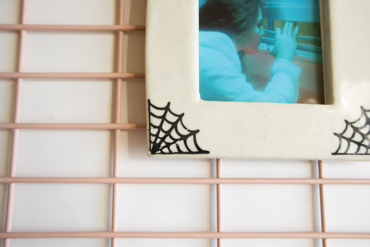 SQUARE - Handmade Ceramic Instax Frame - Spider Webs