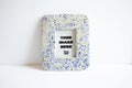 Handmade Ceramic Instax Frame - Blue Splatters - Free Instax Print - Rounded Corners