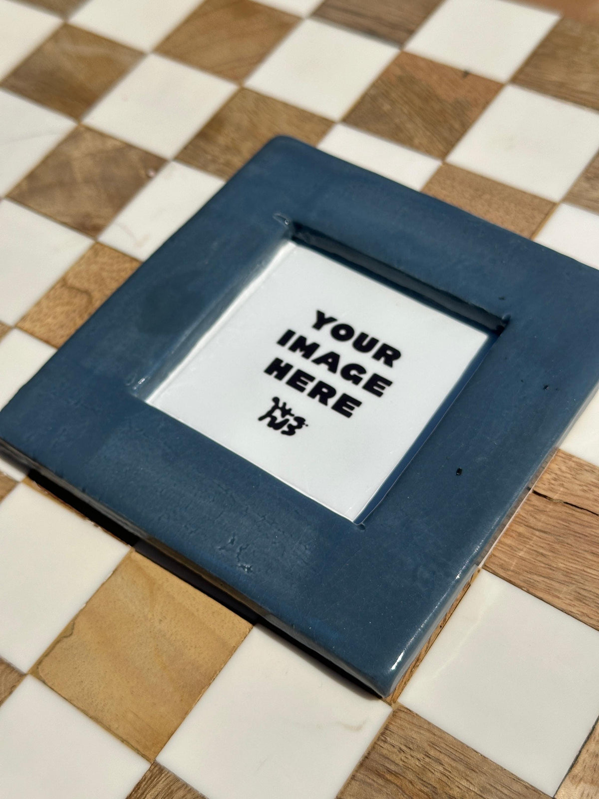 SQUARE - Handmade Ceramic Instax Frame - Denim Blue