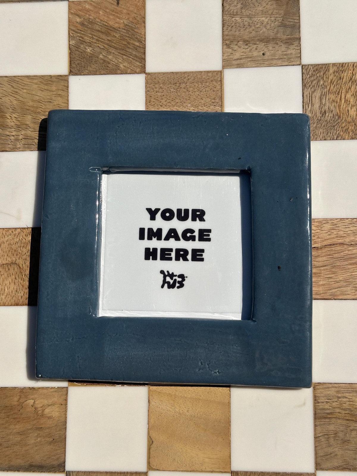 SQUARE - Handmade Ceramic Instax Frame - Denim Blue