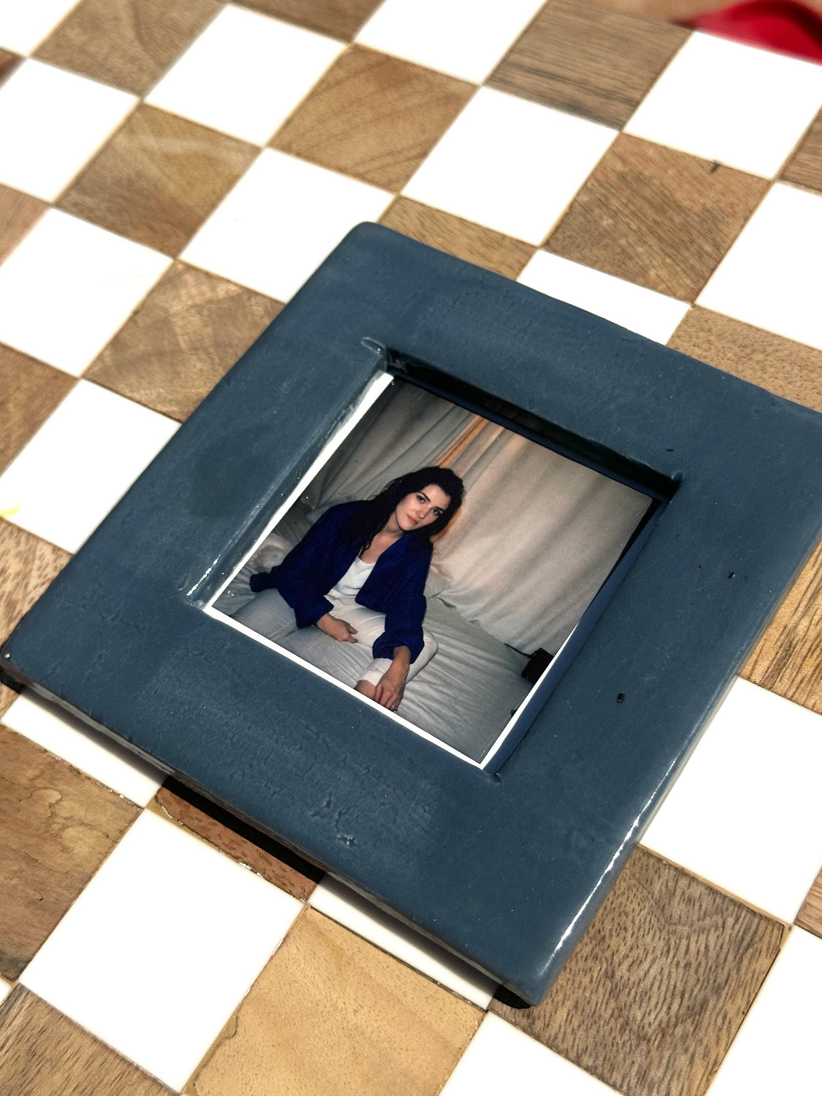 SQUARE - Handmade Ceramic Instax Frame - Denim Blue