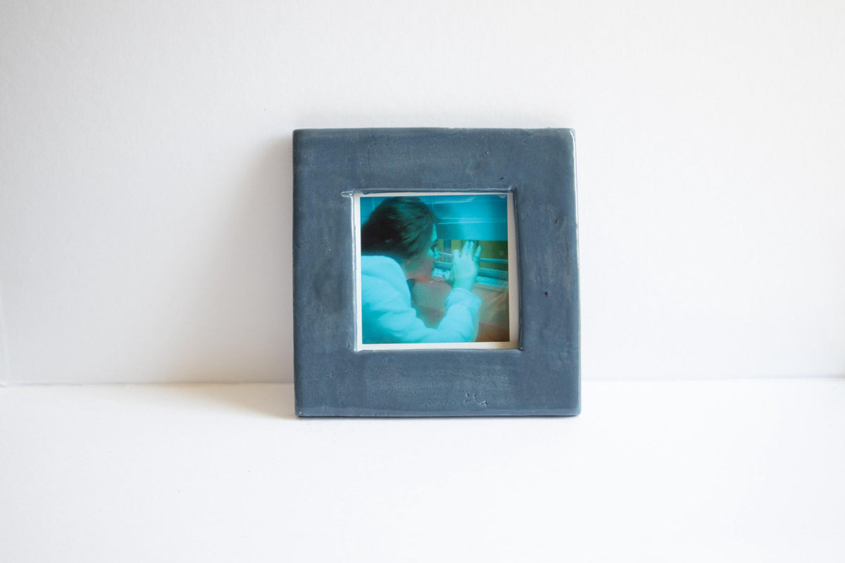 SQUARE - Handmade Ceramic Instax Frame - Denim Blue